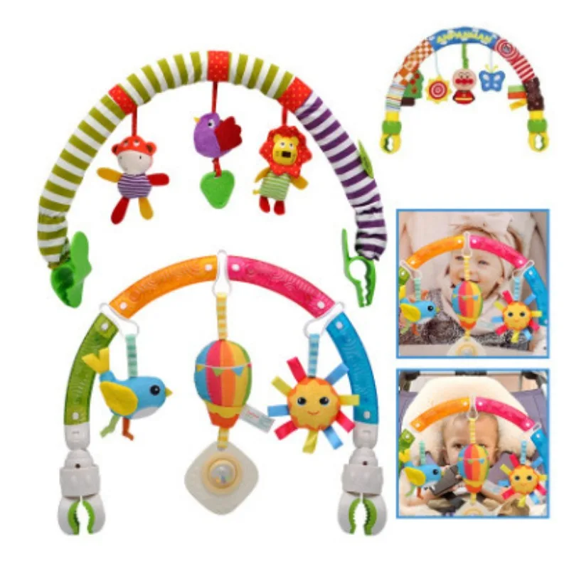 Baby Crib Rattles Music Plush Toys Soft Animal Rattles Pram Clip Toys Hanging Rattle for Stroller Newborn Bed Pendant Bell Toy