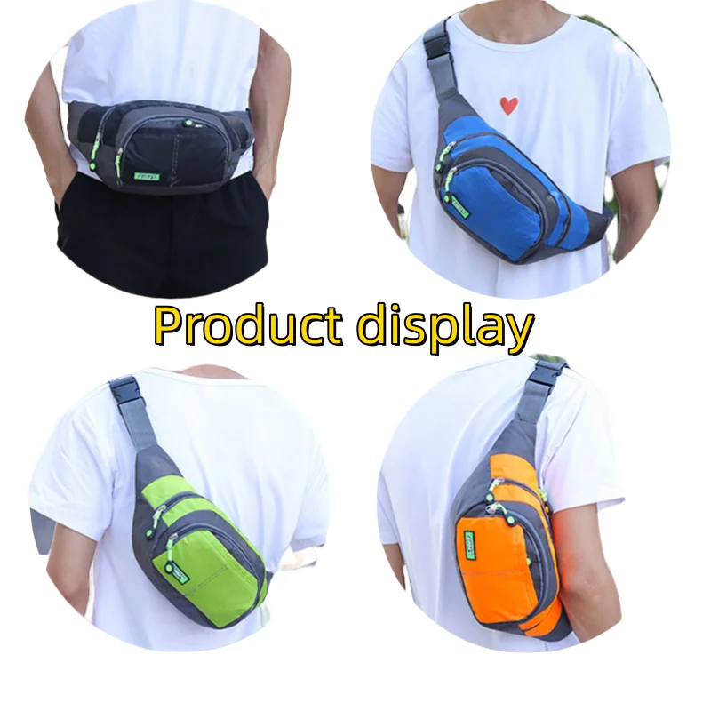 Pacote multifuncional impermeável de Fanny, Bolsa de cintura esportiva, Ciclismo Fanny Bag, Bolsa de peito para homens e mulheres, Grande capacidade