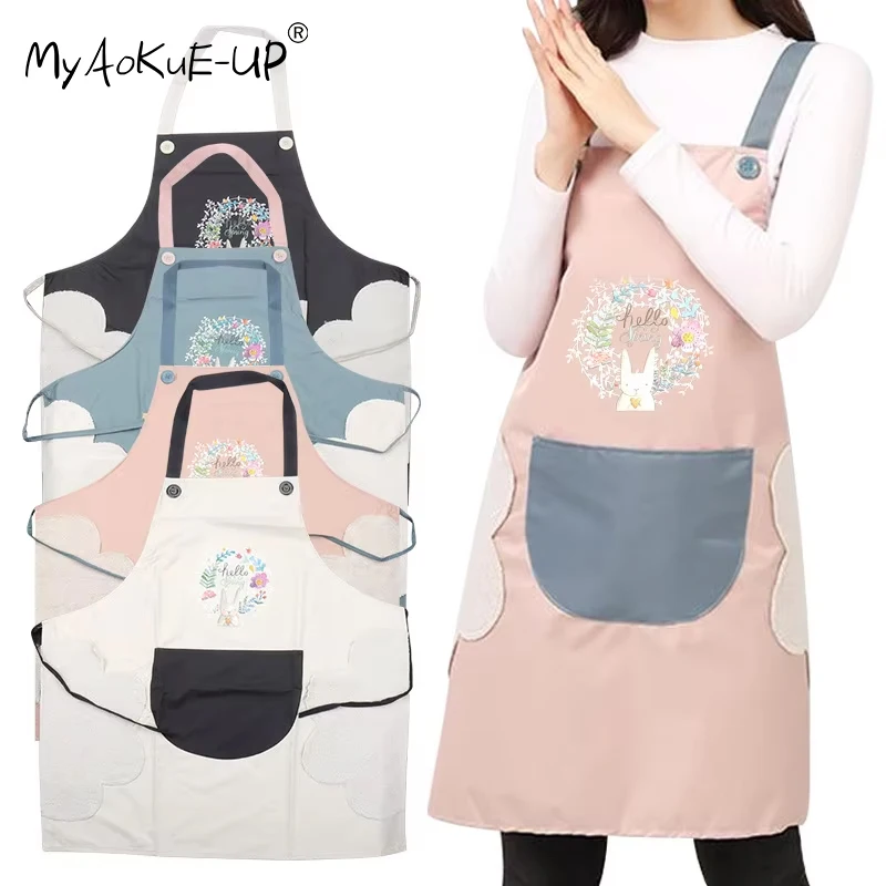 

Cute Rabbit Apron for Beauty Salon Eyelash Extension Lash Grafted Oil-proof Waterproof Overalls Wipe Hand Apron Makeup Tools