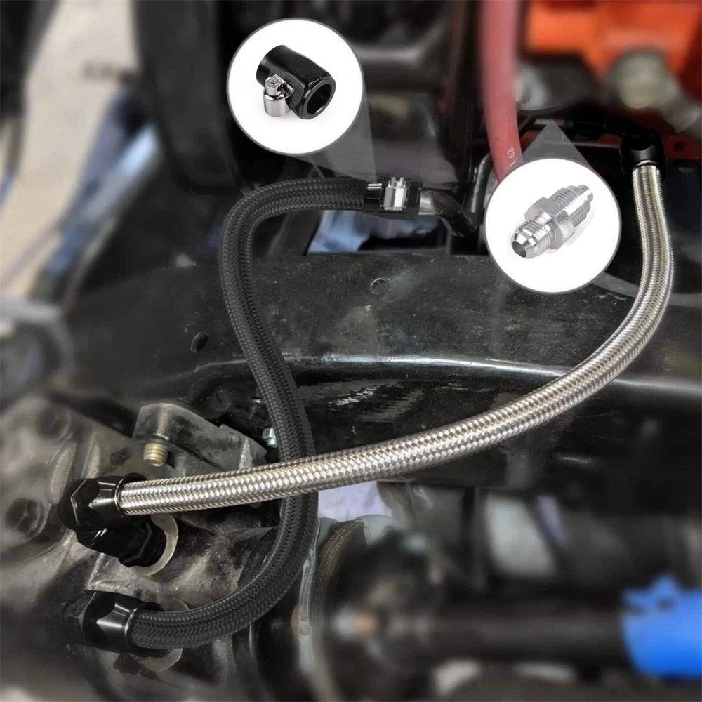 

25Inch 6AN Power Steering Pump Hose Kit for Chevy C10 LS Swap Connects for GM Type 2 Car Power Steering Hose Kit Replacement