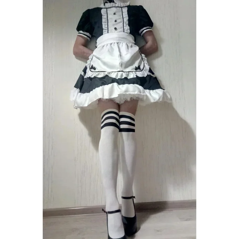 2025 Cute Lolita Maid Costumes French Maid Dress Girls M-5XL Plus Size Halloween Costume Waitress Maid Party Stage Costumes