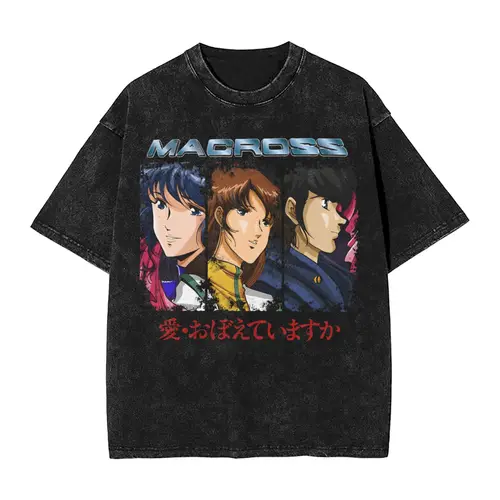 DYRL 40 aniversario camiseta Macross Hip Hop lavado Harajuku camisetas Vintage para hombres mujeres Tops ropa de calle camiseta estampada