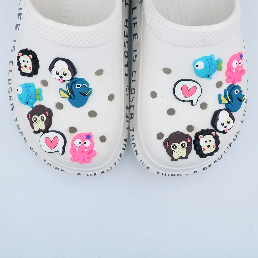 1 Piece Shoe Accessories Charms Pvc Shoe Decorations Cartoon Octopus Animal Cute Dog Small Fish Ornament Children's Party Gift