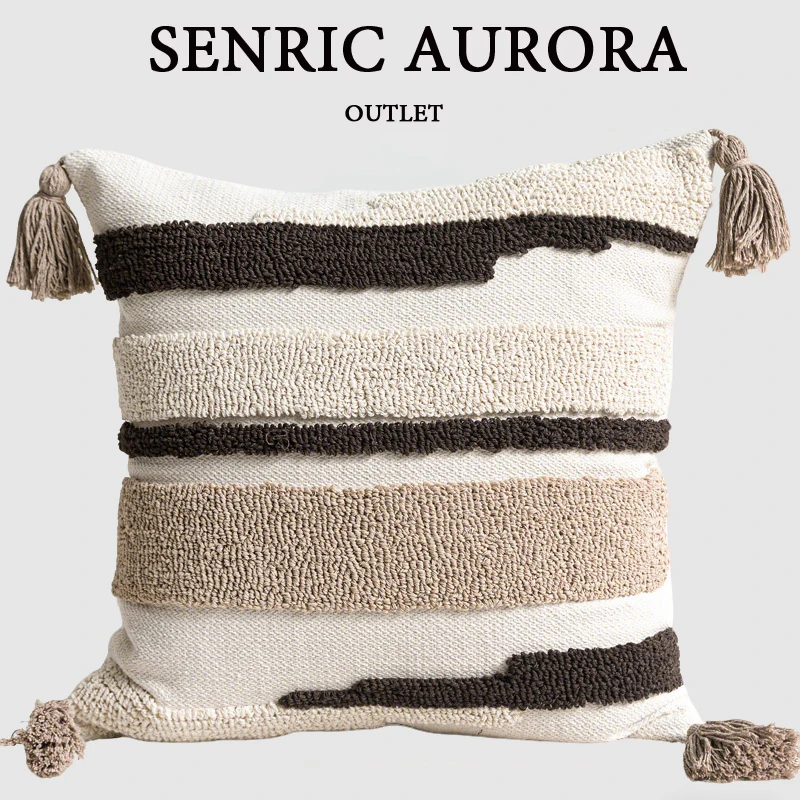

Luxury Cushion Cover 45x45cm Beige 3-color Looped Velvet Pillow Case For Home Hotel Bed Living Room Sofa