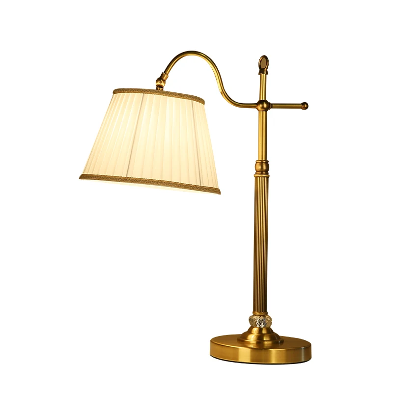

Contemporary indoor bedroom hotel villa brass table lamp round lamp