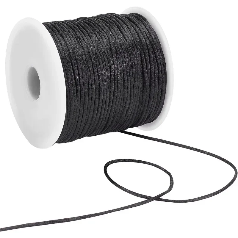 1 rotolo da 70 m cavo in raso di rattail da 1 mm cavo di seta per perline filo di nylon per braccialetti annodatura cinese cucito intrecciato