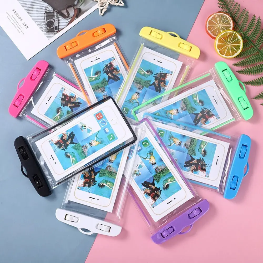 Air Bag Luminous Waterproof Phone Case Universal Touchable Mobile Phone Bag PVC Transparent Phone Protector Pouch