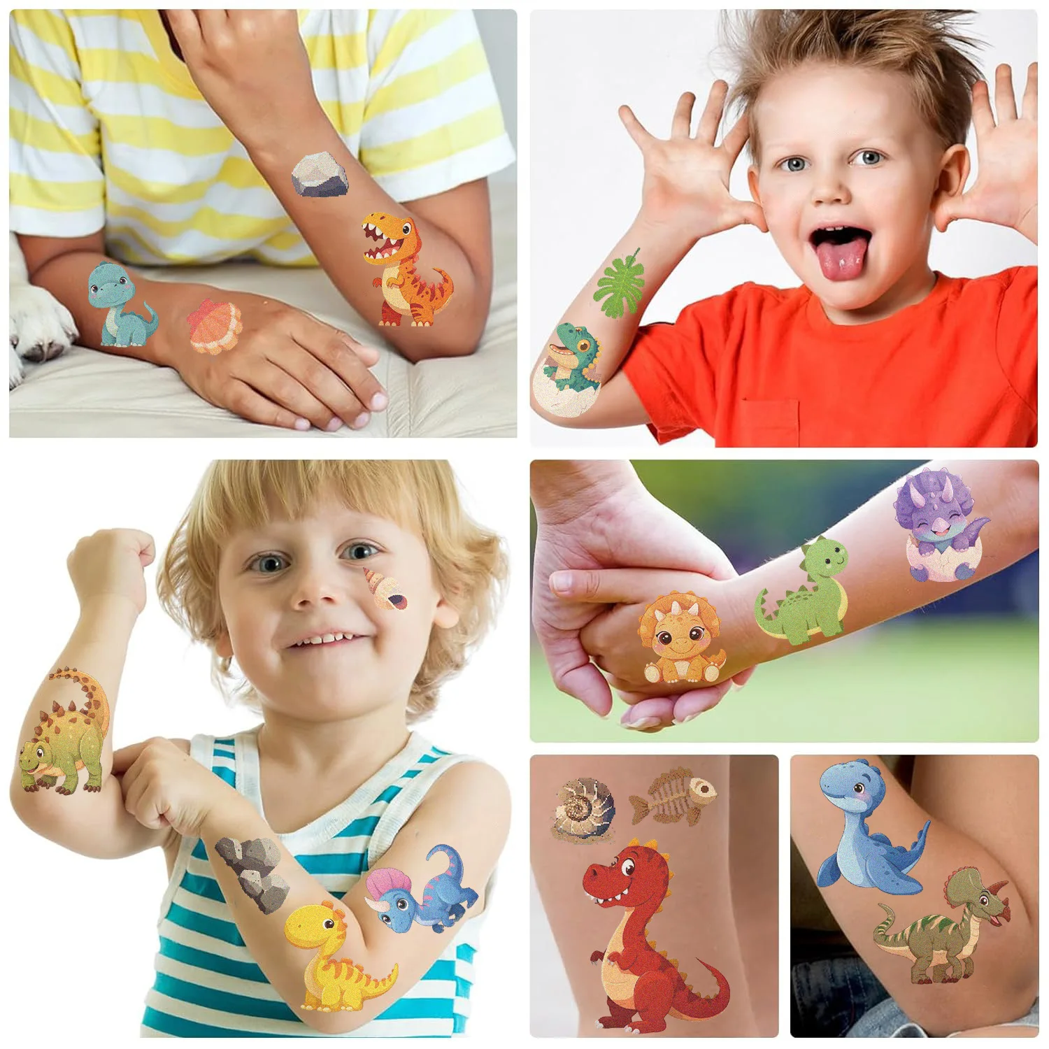 10 Sheets Dinosaurs Tattoo Sticker Temporary Fake Tattoo Arm Hands Body Waterdichte Tatouages Pour Gift