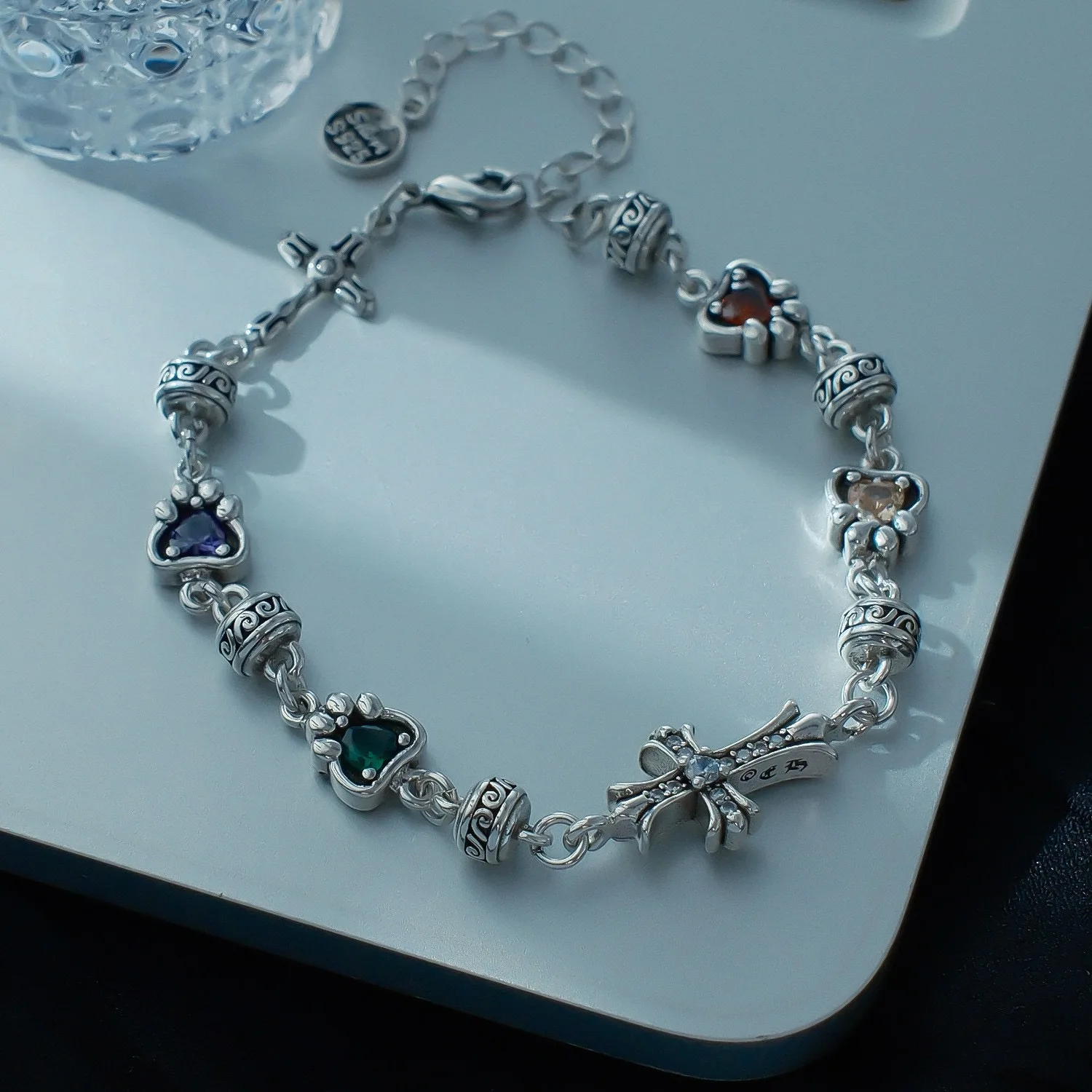 

925 Sterling Silver Bracelets for Women Men Accessories Trend FLower Zircon Pendant Party Jewelry Gift