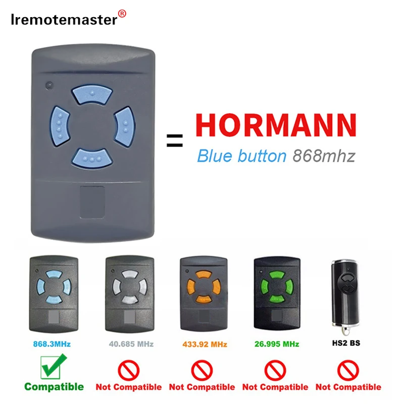 For Garage Gate Hormann Remote Control 868 MHz 2 4 Blue Button Handhled Transmitter Two ways For Hormann 868 HSE HS HSM 868MHz