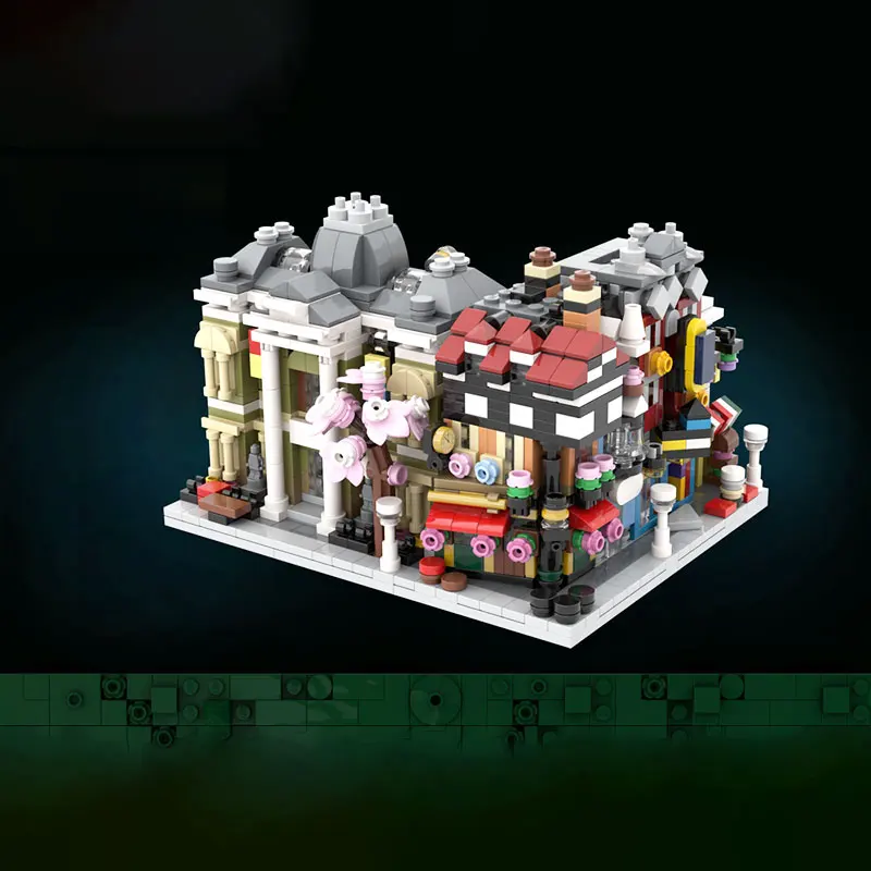 

MOC MIni Modular Tudor Corner Urban Architecture Building Block Model Brick Set Creative Xmas Gifts Desktop Decoration 395PCS