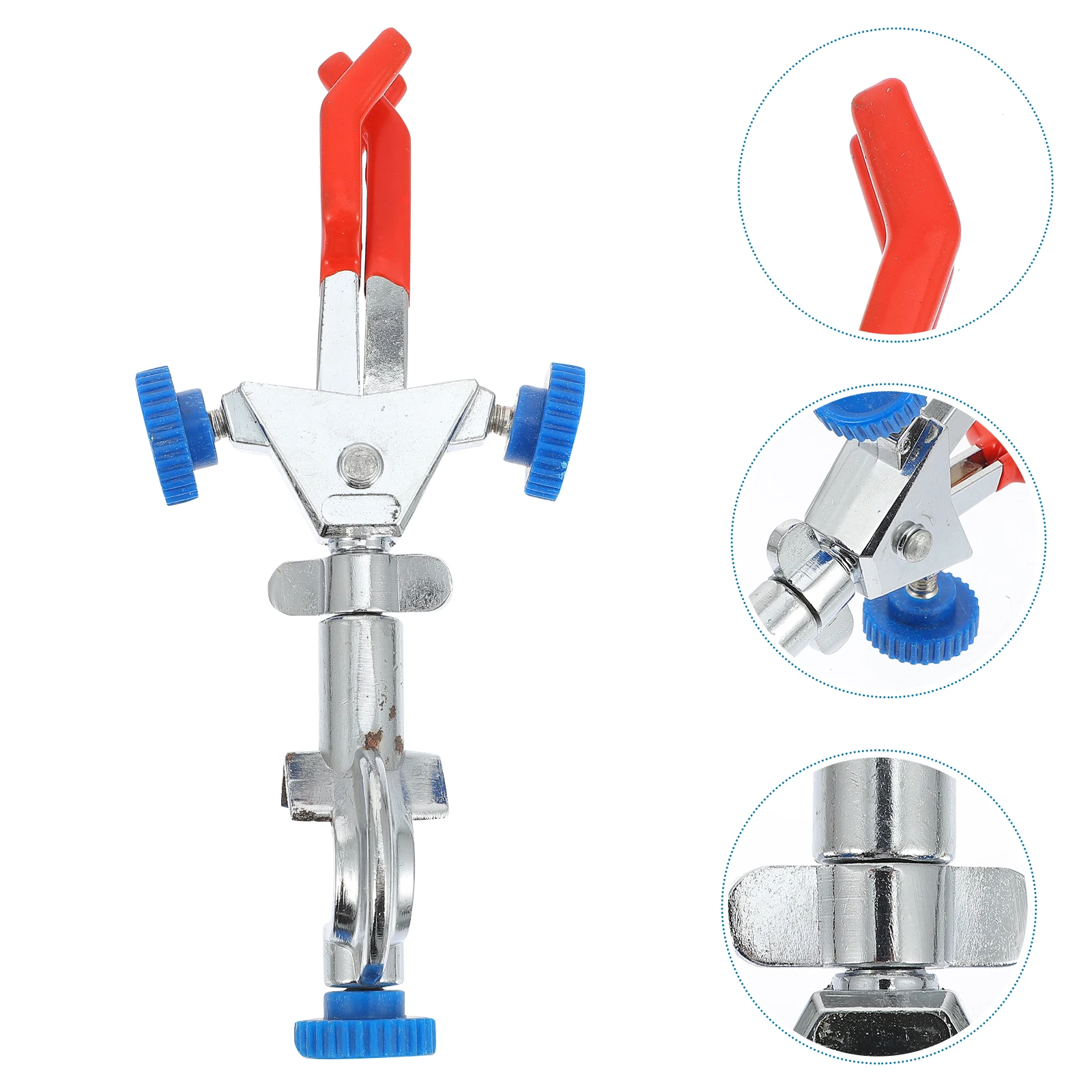 

Three-jaw Clamp Labs 3 Finger Laboratory Adjust Jaws Test Tube Prong Silver Clip Flask