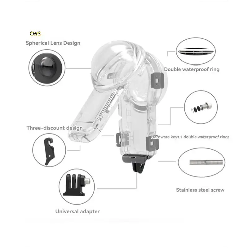 

60M Waterproof Invisible Dive Case For Insta360 X5 For Magnetic Quick Release Mount
