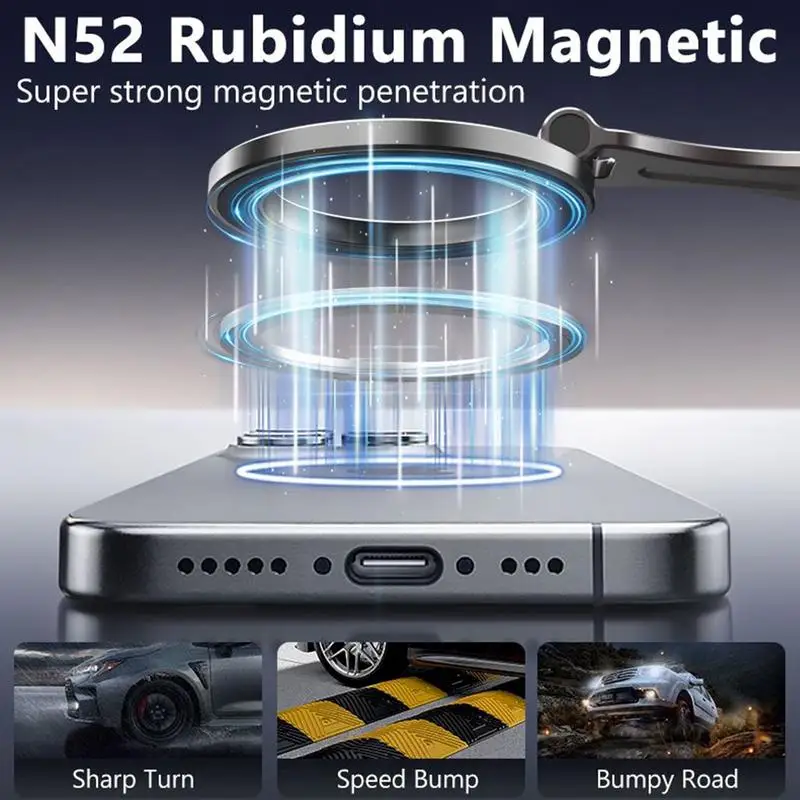 حامل هاتف مغناطيسي مفرغ يدور 360 درجة حامل هاتف قابل للطي لملحقات السيارة الداخلية ودعامة ثابتة لـ
