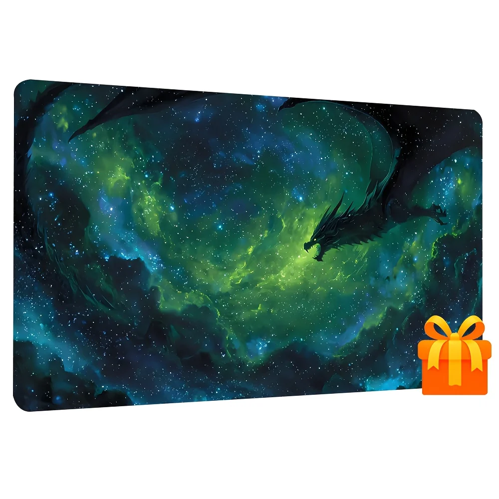 Dragon Shadow Planet Game Mat - With Area Division - Anti-slip Rubber Base Collectible Card Games, Tabletop Role-playing