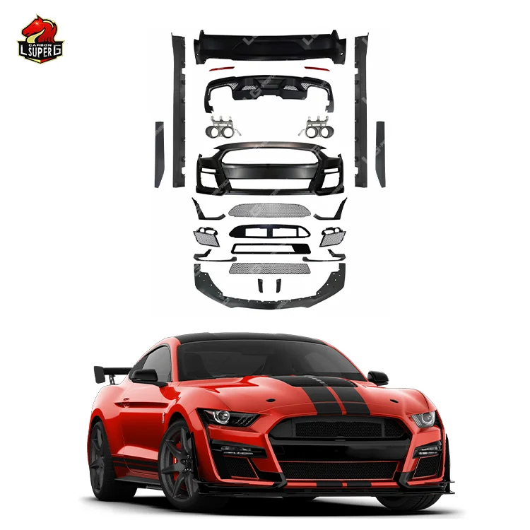 

High Quality Body Kit for Mustang 18-20 Upgrade to GT500 Style Front Bumper Rear Bumper Side Skirts Exhaust Bodykit