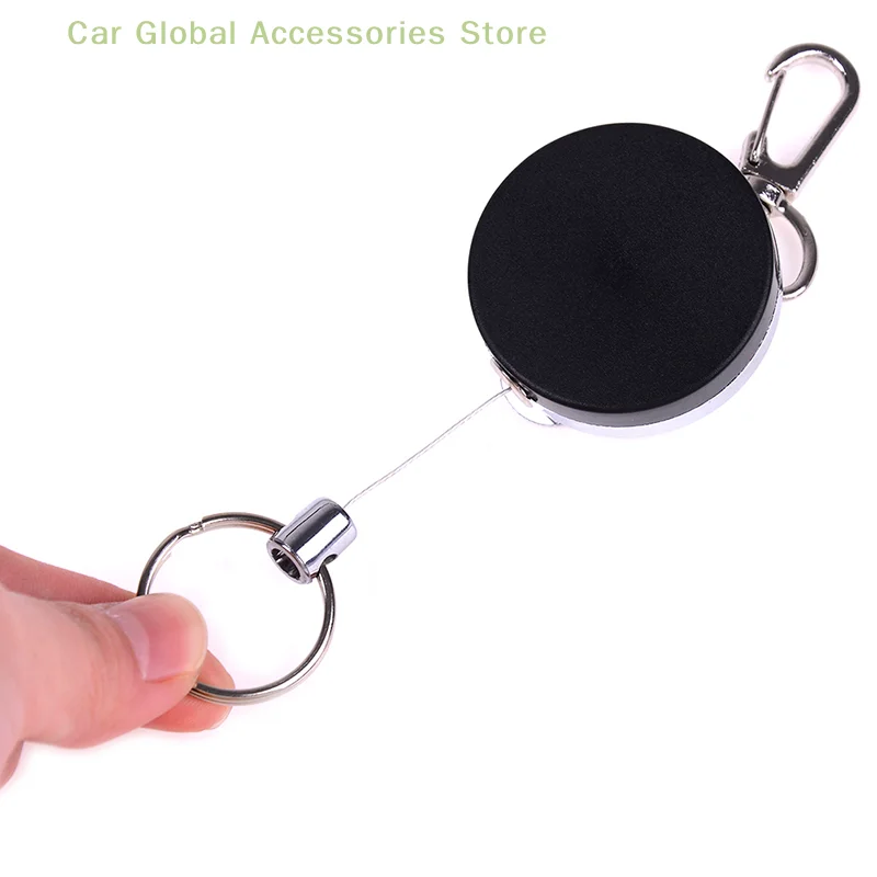 Resilience steel wire rope elastic Car keychain sporty retractable alarm keychain