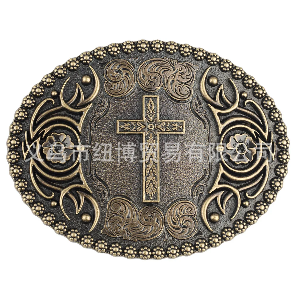 Oval Cross Belt Buckle The Priest\'s Amulet Religious Patterns