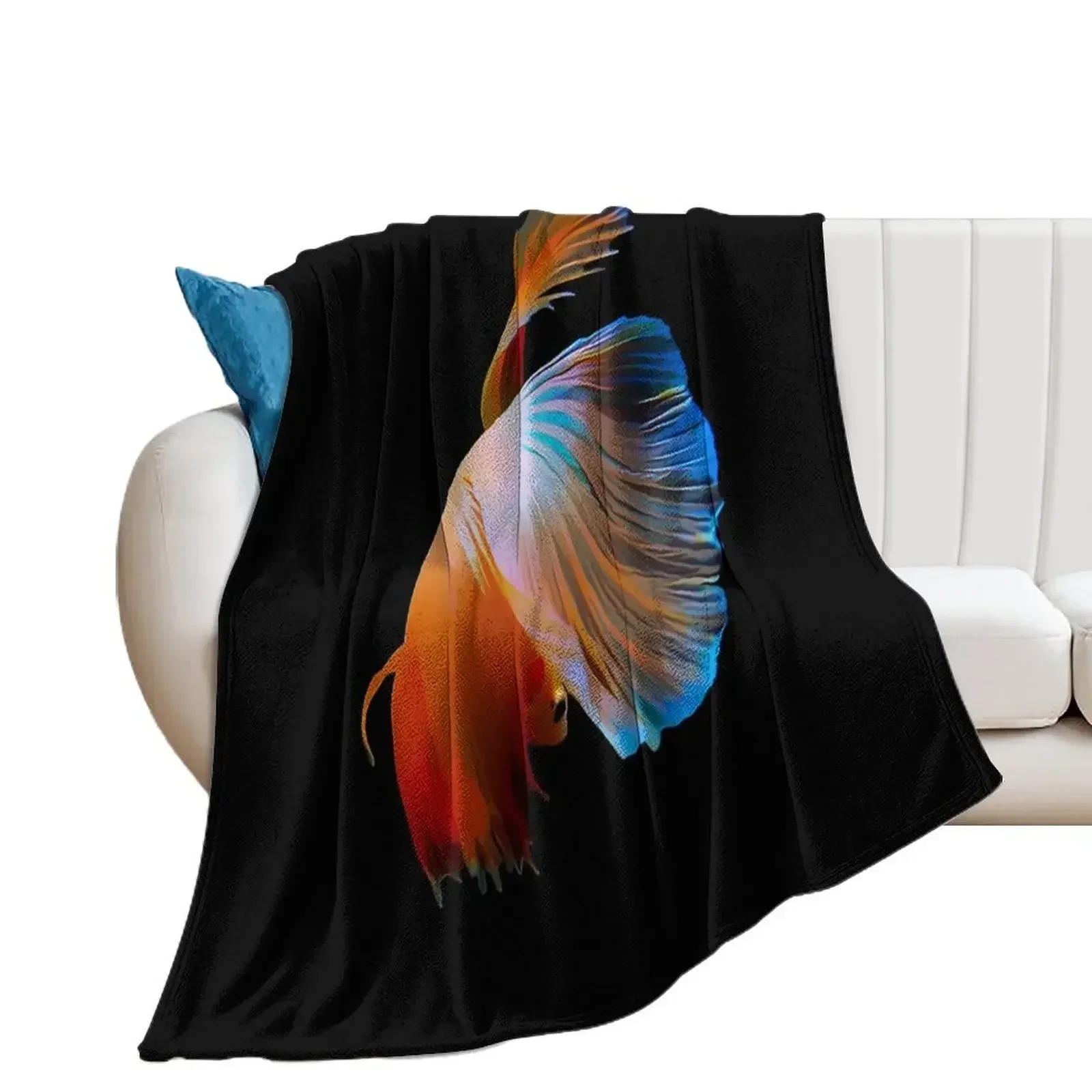 Betta Fish Throw Blanket Beautifuls Cute Plaid Beach Thermal Blankets