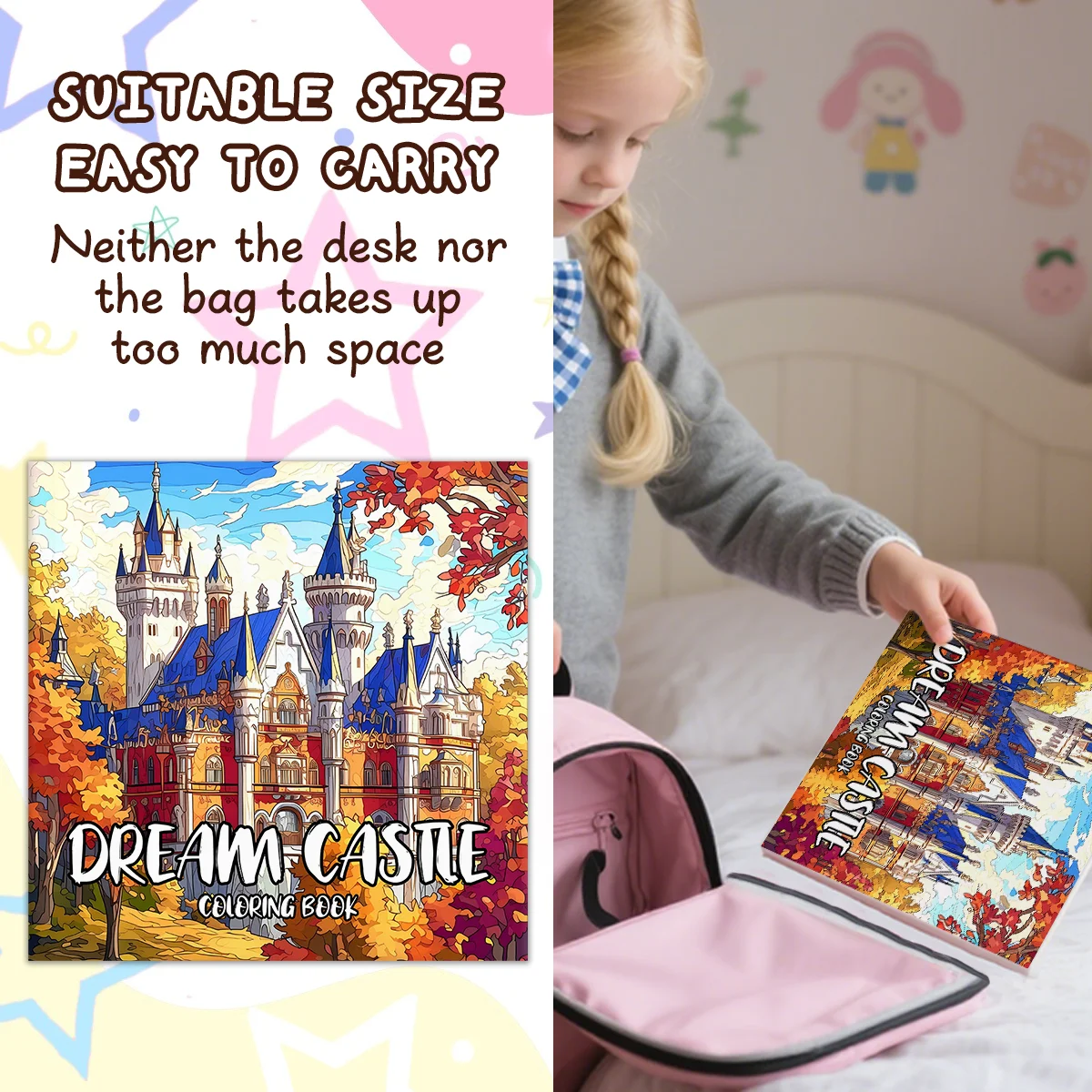  Märchenschloss-Malbuch für Erwachsene - Entspannende Magische Muster, Anti-Stress Kunsttherapie-Zeichenbuch für Fantasy-Fans – Detail 5