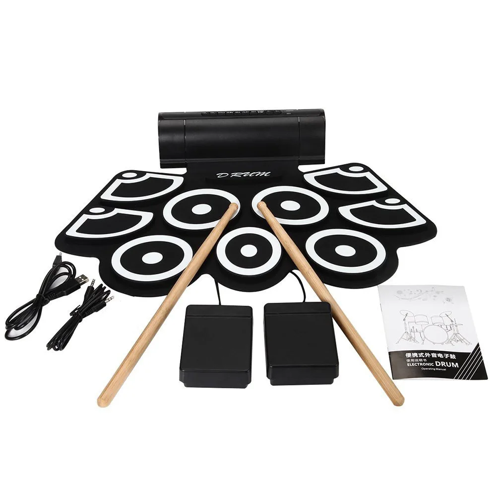 YIZHI Portable Silicone Electronic Drum Roll Up Drum Musical Instrument Set Usb Midi Electric Drum Kit