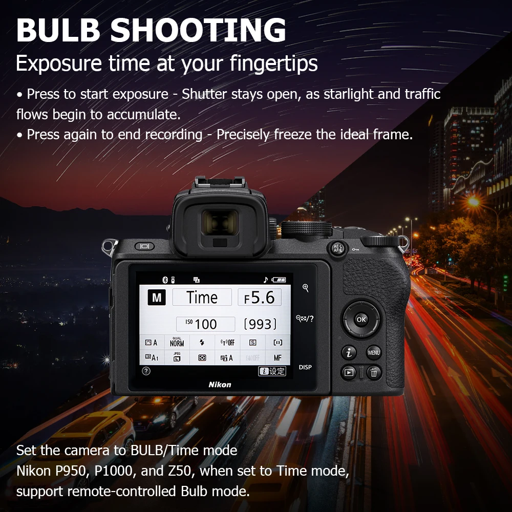 AODELAN Remote Kontrol Kamera Nirkabel Shutter Release untuk Nikon Z5 Z30 Z6II Z7II Zfc P1000 P950 Z50 B600 A1000; Ganti ML-L7