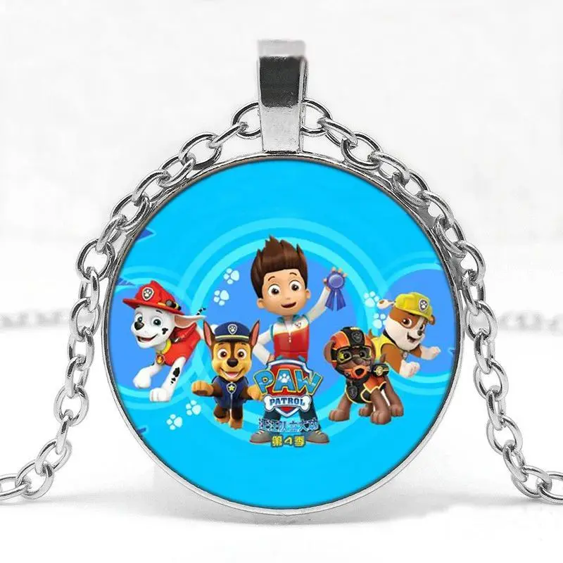 Paw Patrol Glass Time Gem Pendant Necklace Doggy Patrol Children Gift Cute Cartoon Jewelry for Kids Boys Girls Birthday Present view 4