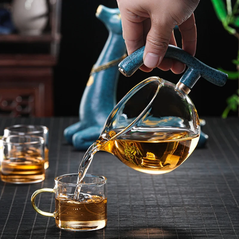 Deer Glass Teapot Turkish Drip Pot Infuser Tea Coffee Pot Heat-Resistant Glass Teapot Puer Kettle For Tea Coffee Make