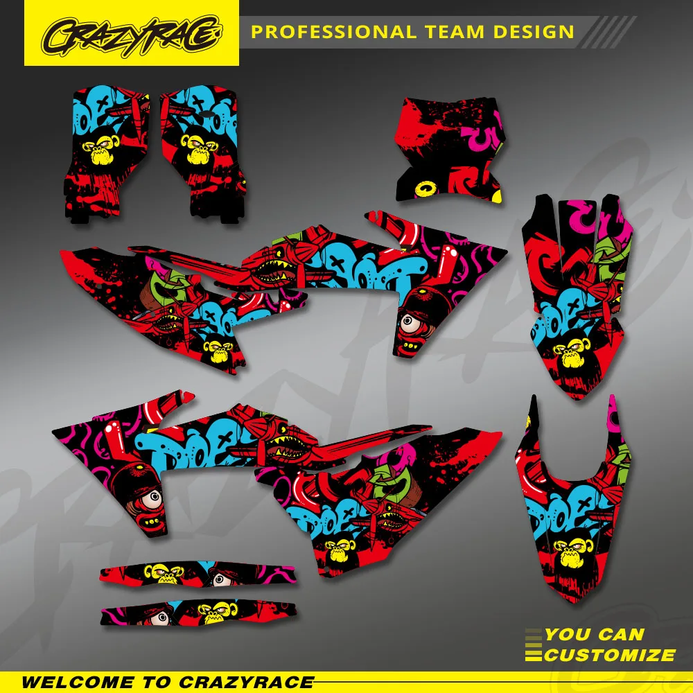 

Motorcycle Background Full Graphics Decal Stickers Kit For KTM EXC EXCF 2024 2025 2026 SX SXF 2023 2024 2025 Number Name Custom