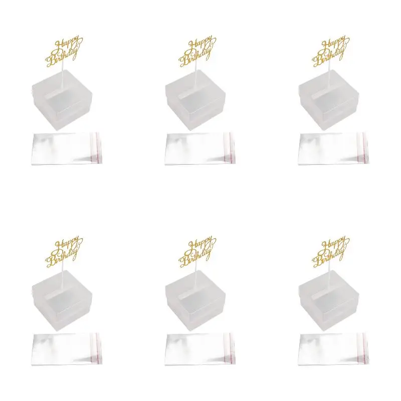 6Pack X(Cake Money Box Set, Money Pulling Cake Making Mold, Cake ATM Money Box with Gold Glitter Happy Birthday Topper