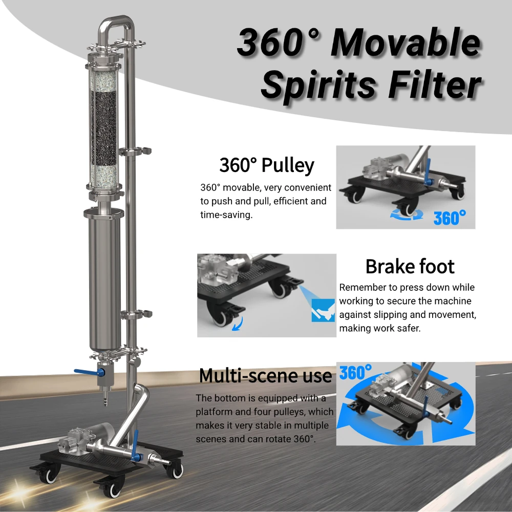 HOOLOO Spirits Filter BaiJiu Wine Filtration Distill Diaphra Pump Removes Bitterness Removes Odor Turbidity Filters Impurities