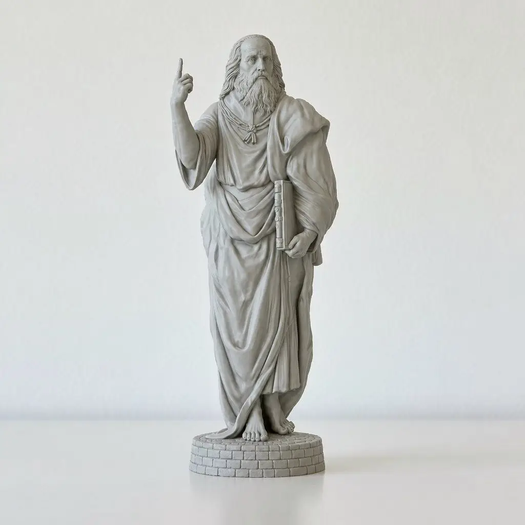 Statue of Plato The Guide Ancient Greek Philosopher Sculpture Collection Model 3D Printed Coloring Self-assembly Miniature