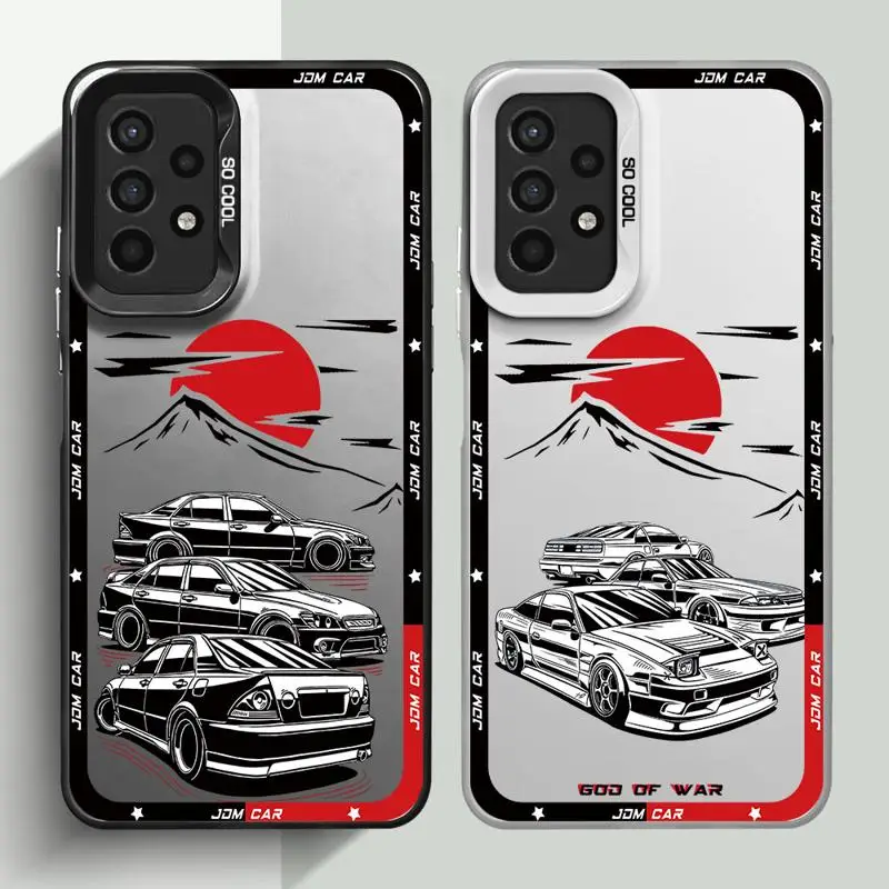 Japanische jdm drift auto rot sonne telefon hülle für galaxy a12 a13 a14 a23 a32 4g a22 5g a24 4g a33 5g a34 5g a35 5g matt