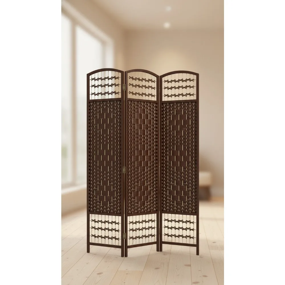 

3 Panel Room Divider Folding Privacy Screen 5.6ft Wave Fiber Partition Wall for Home Office Bedroom
