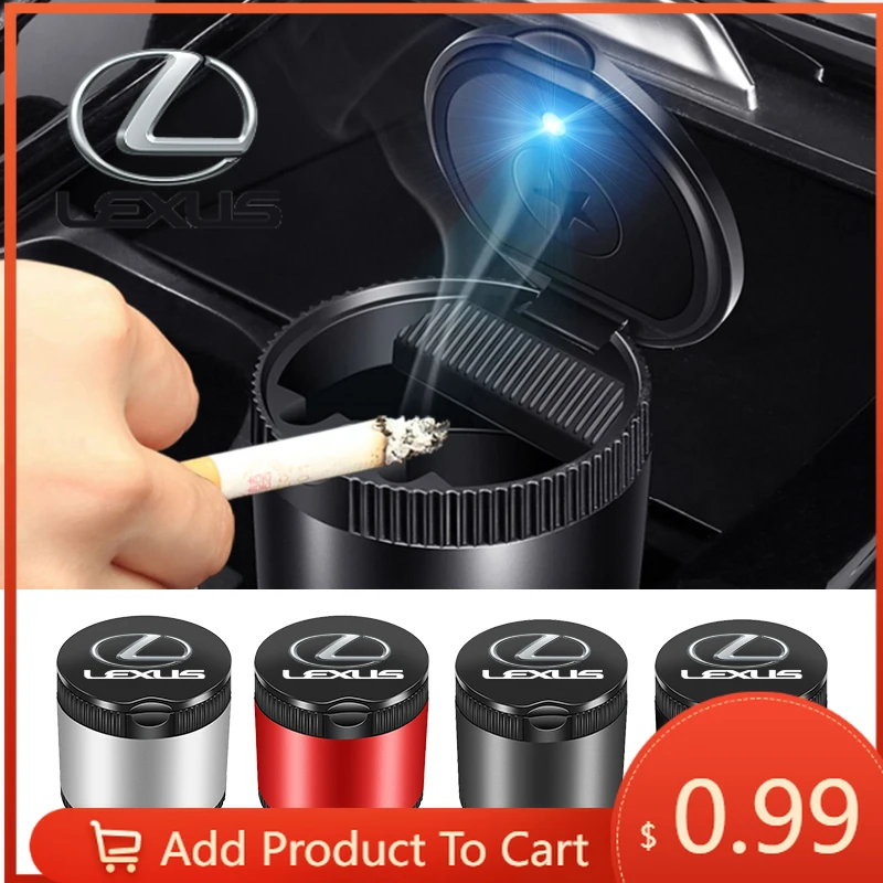

Портативная автомобильная пепельница с крышкой и LED-подсветкой, с внутренним вкладышем из сплава, для Lexus F SPORT GX460 Ct200h
