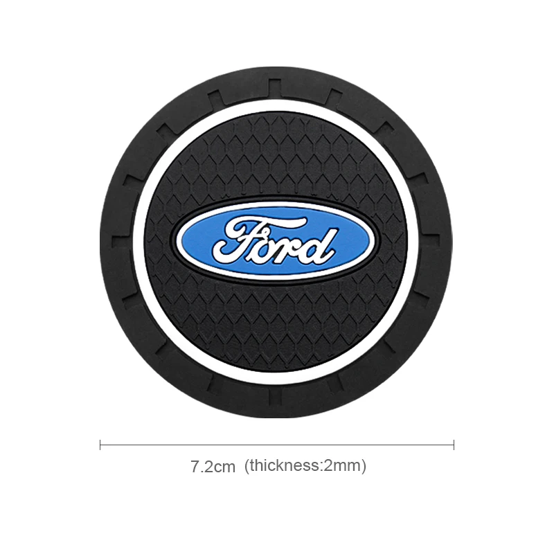 Car Logo Coaster Water Cup Seat Cushion Anti Slip Pad For Ford Focus Mondeo Kuga Fiesta MK7 Escort Explorer Edge 2 4 MK2 MK4