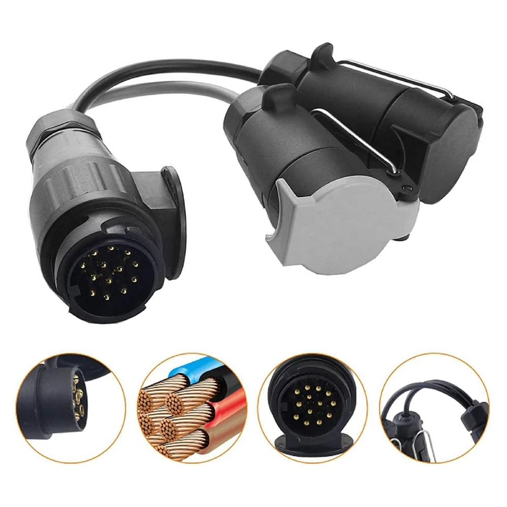 BB Trailer Extension Adapter 13-Pin To 7-Pin N And S Extension Cord Adapter Trailer Plug With Cover