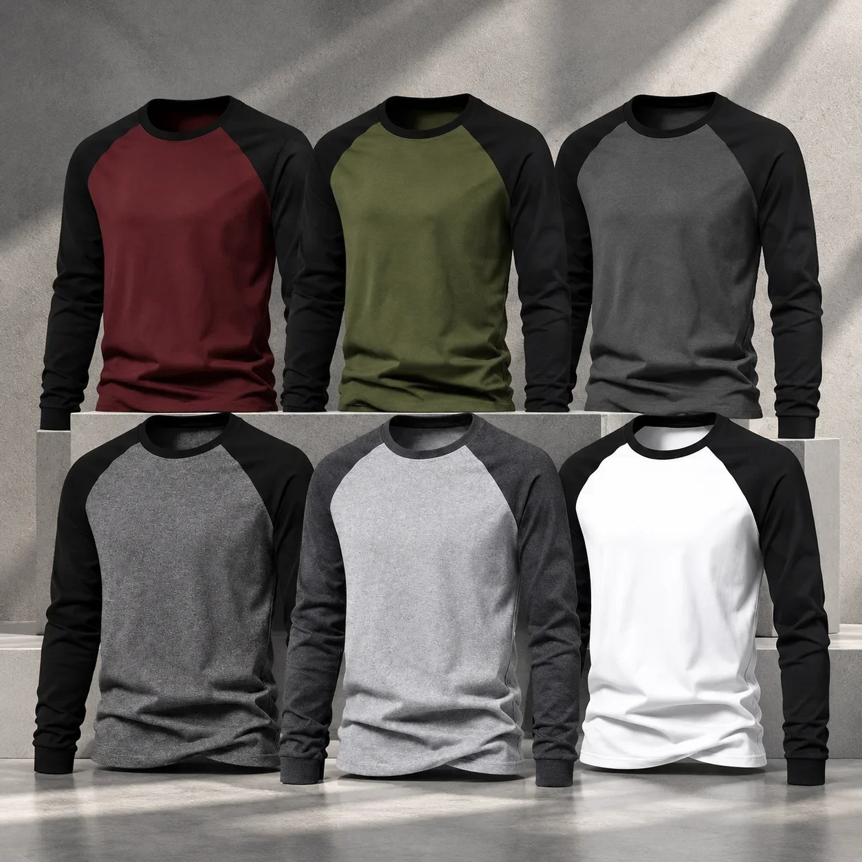 Y2k Men's Long-sleeved Casual Round-neck Sports Shirt Two-color Stitched Polyester Fiber Breathable Quick-drying Women's T-shirt