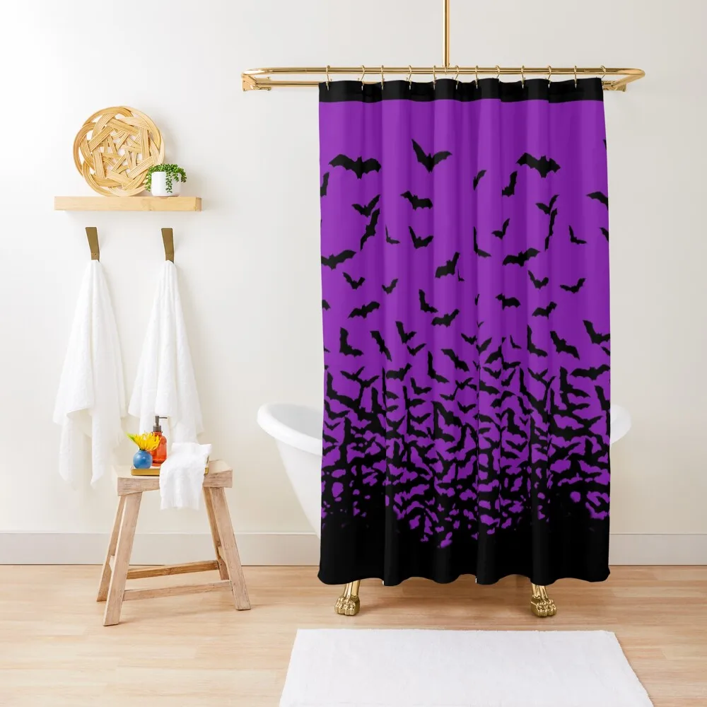 

Purple Bats Shower Curtain Bath Curtain Curtain Bathroom Fabric