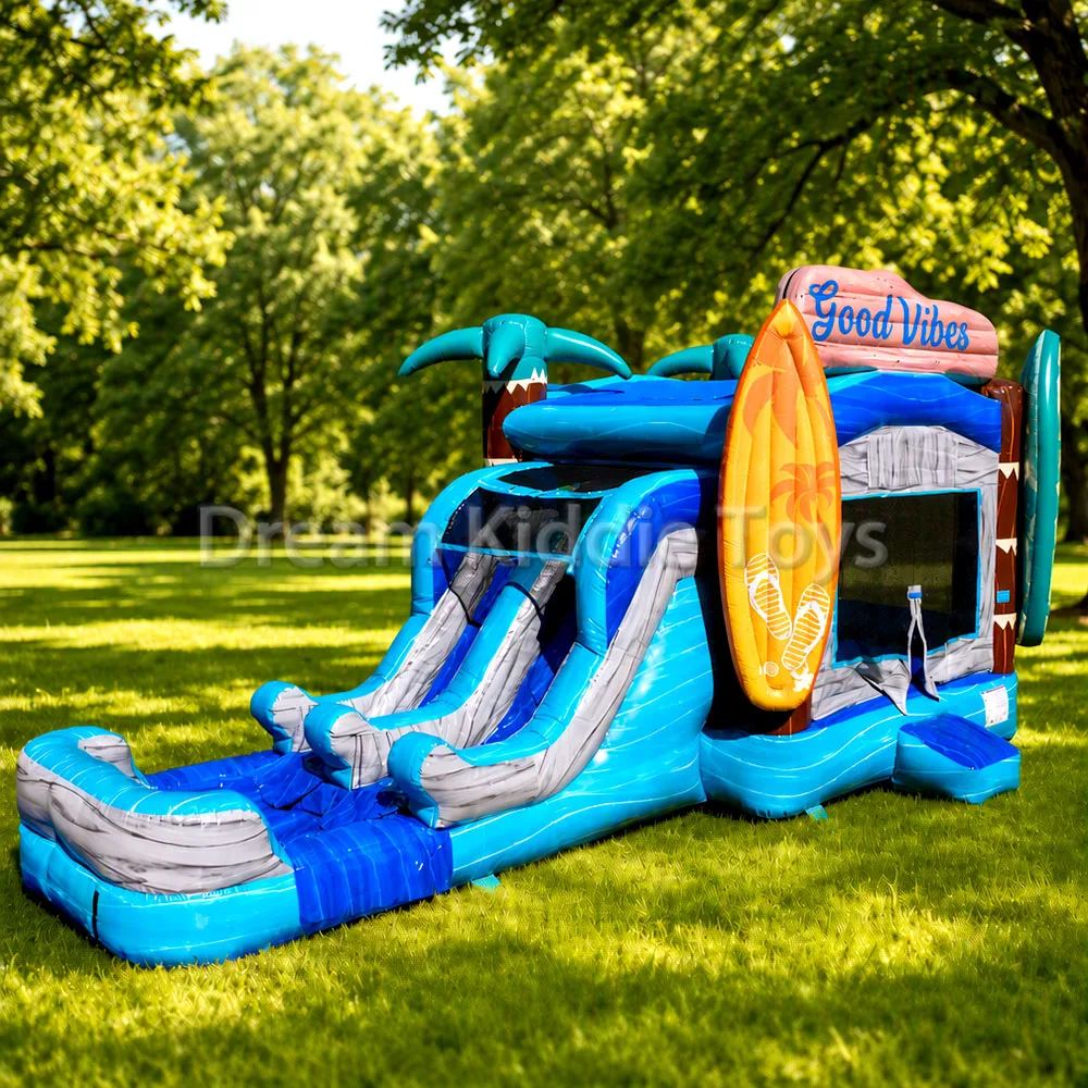 Inflatable Water Slide Bounce House with Double Lane Pool for Outdoor Kids Party Rental