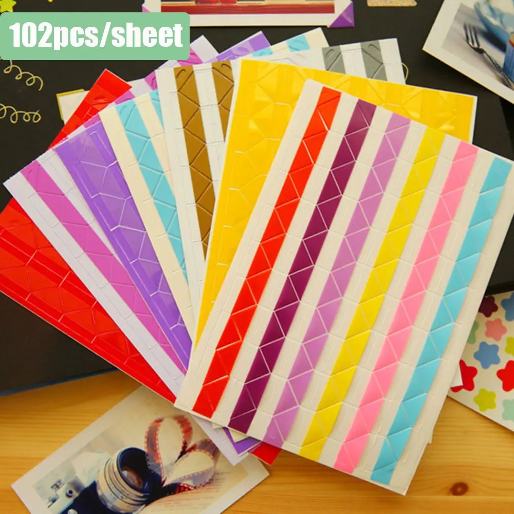 10 Sheets Photo Corner Protectors Picture Frame Stickers Scrapbook Paper Photo Albums Frame Picture Decoration PVC Stickers