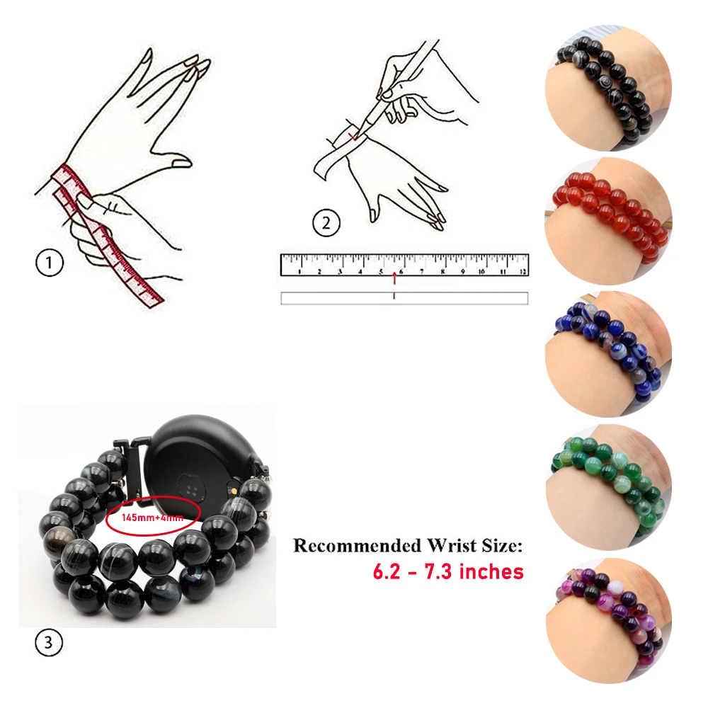 Watch Band for Samsung Galaxy Watch 4 40mm 44mm / Watch 5 / Active 2 / Galaxy Watch 3 41mm 20mm Replacement Cute Bracelet Beaded