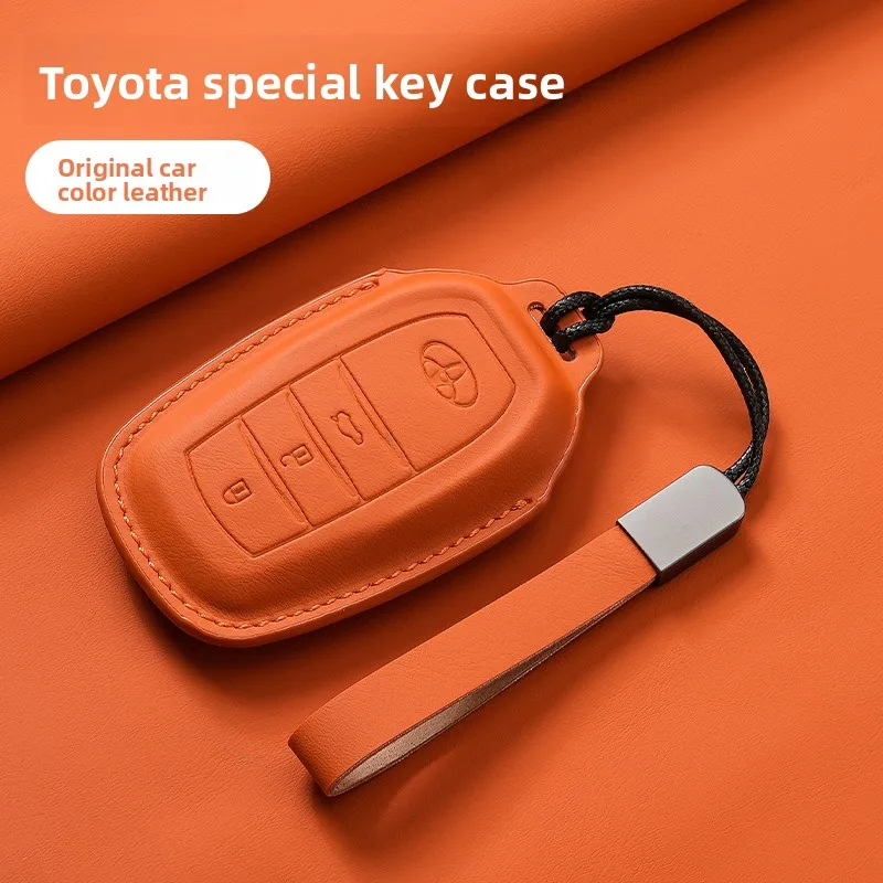 

New Leather Car Remote Key Case Cover Shell For Toyota Prius Camry Corolla Avalon CHR RAV4 Land Cruiser Prado Keyless Key Fob