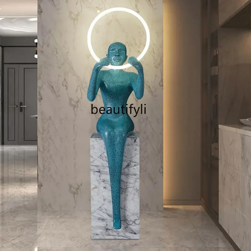 

53Simple abstract people creative floor lamp large sculpture ornament villa decoration welcome room