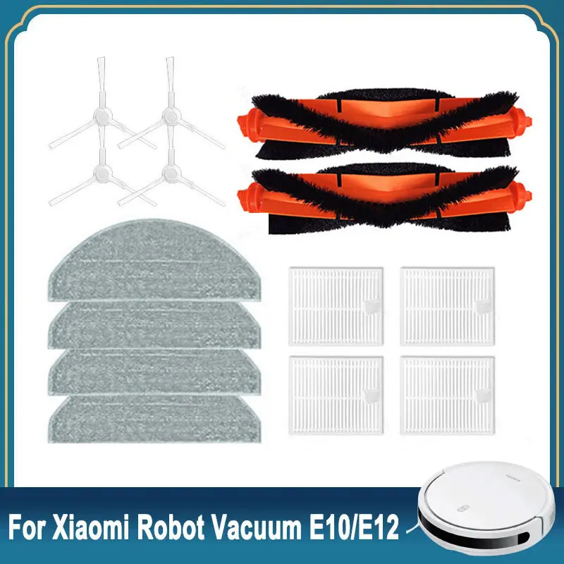 Brushes For Xiaomi Robot Vacuum E10,E12 Accessories B112 Vacuum Cleaner Accessories Hepa Filter Mop Cloth Main Side Brush Set