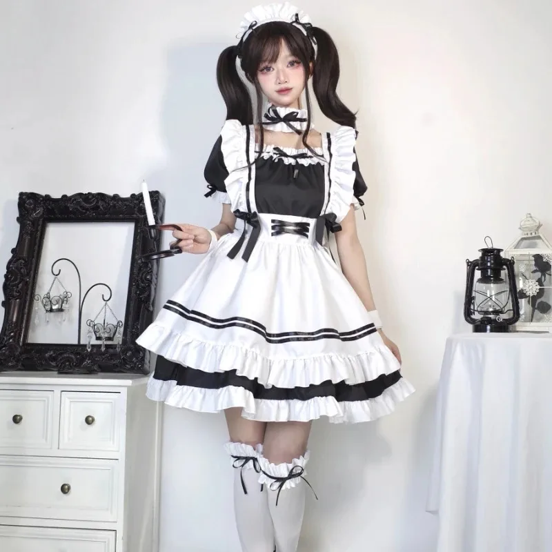 일본 고딕 시시 드레스 달콤한 여학생 할로윈 파티 메이드 역할 놀이 의상 카와이 핑크 애니메이션 쇼 의상 5XLa;6'x