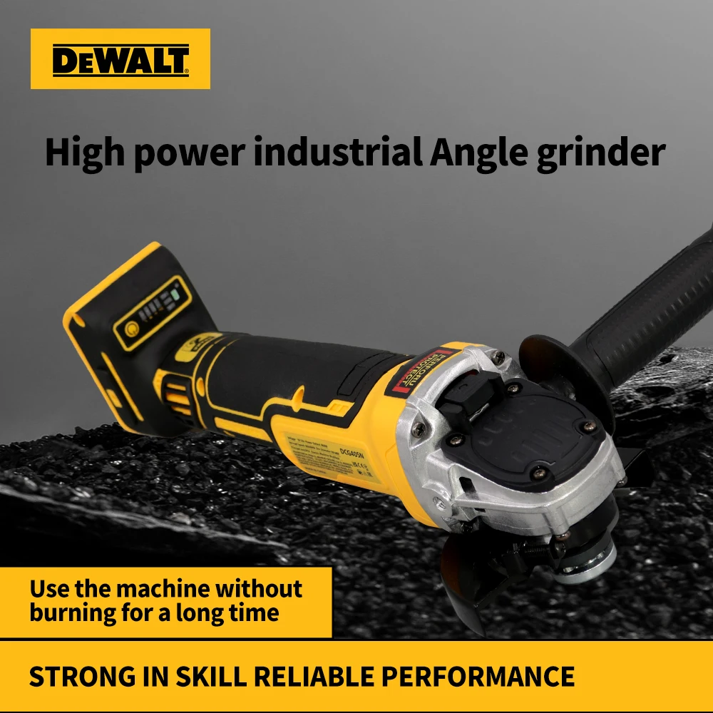 DEWALT-Brushless Lithium Angle Grinder, Polimento Elétrico, Máquina De Corte De Metal, carregamento, 100mm, 125mm, DCG405