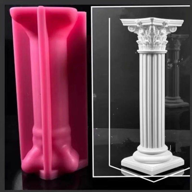 30cm Large Roman Column Candle Silicone Mold Roman Column Gypsum Concrete Cement Silicone Mold Home Decor Acrylic Plastic  mold