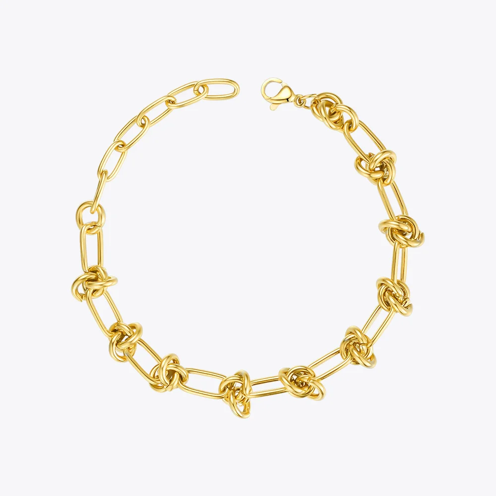 ENFASHION Weave Knot Bracelet For Women Gold Color Stainless Steel Link Chain Bracelets 2020 Gift Fashion Jewelry Pulseras B2186