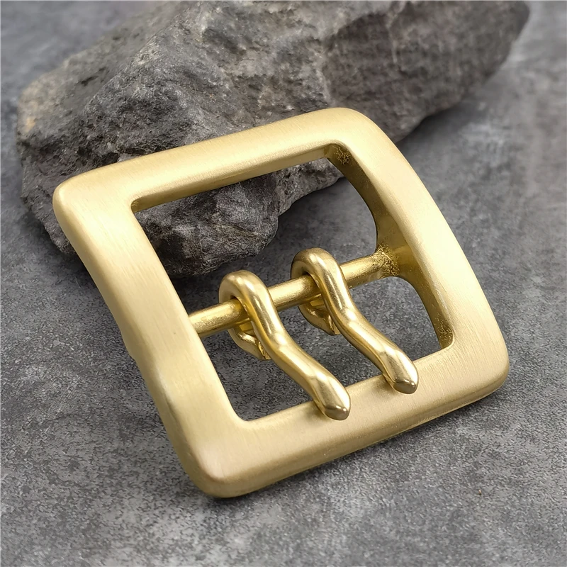 Hebilla de cinturón sólida de doble Pin para hombres, hebilla de cinturón occidental de vaquero, piezas de artesanía de cinturón de cuero, BK0012BG,